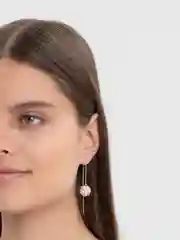 Золотой серьги женские, жемчужные, удлиненные