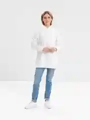Молочный худи женское, оверсайз, утепленное, с капюшоном