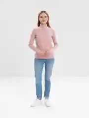 Розовый водолазка женская, хлопок стрейч, кофта, свитер