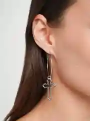 Серьги с подвеской крестом, сережки крестики