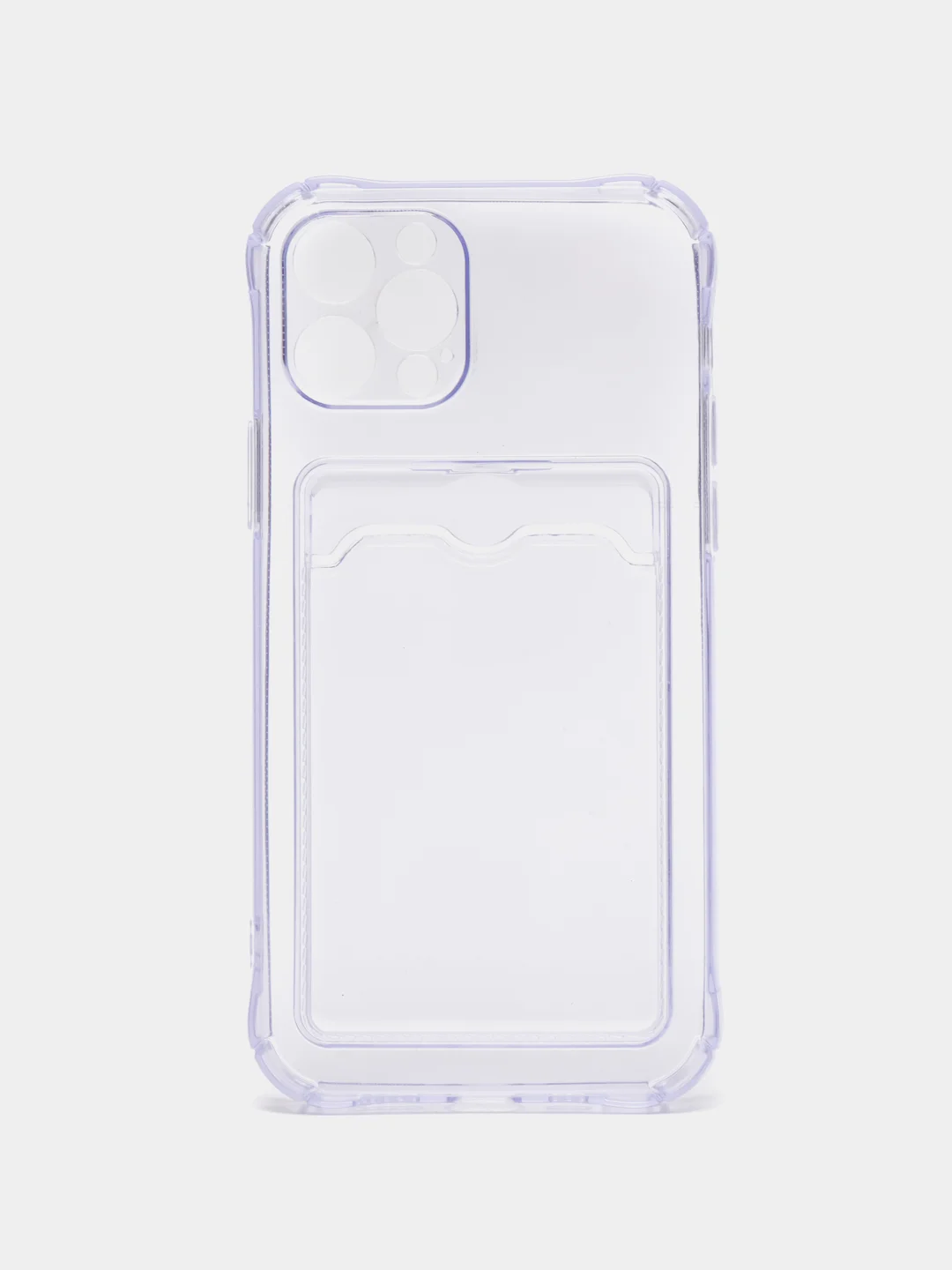 Лавандовый чехол для iPhone 7/8 Plus/XR/11/12/13/Pro/Pro Max, силиконовый, с карманом для карт