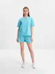 Бирюзовый спортивный костюм женский