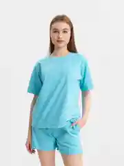 Бирюзовый спортивный костюм женский