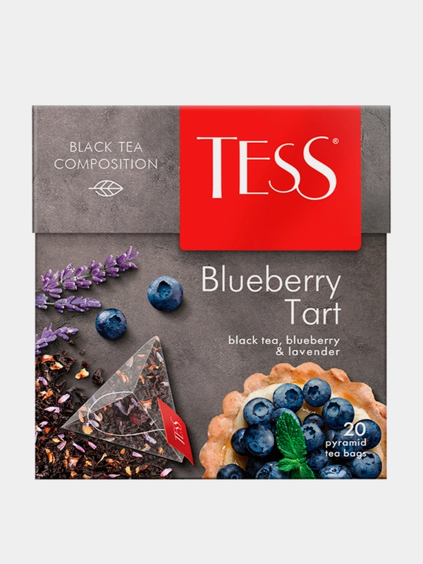 Чай в пирамидках Tess "Блюберри Тарт", черный, 20 пирамидок