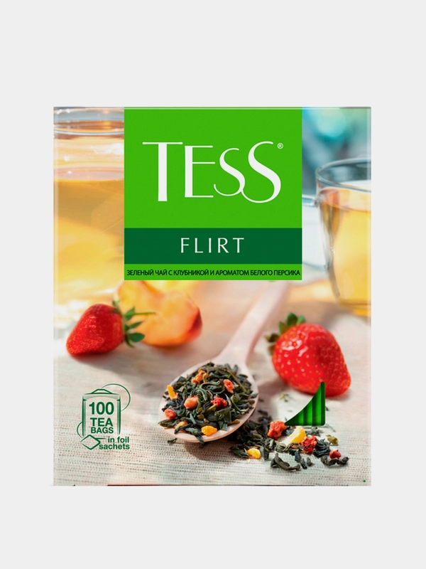 Чай в пакетиках Tess "Флирт", зеленый, 100 пакетиков