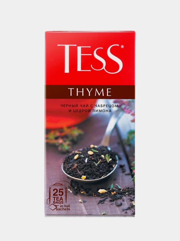 Чай в пакетиках Tess Тайм черный, 25 пак