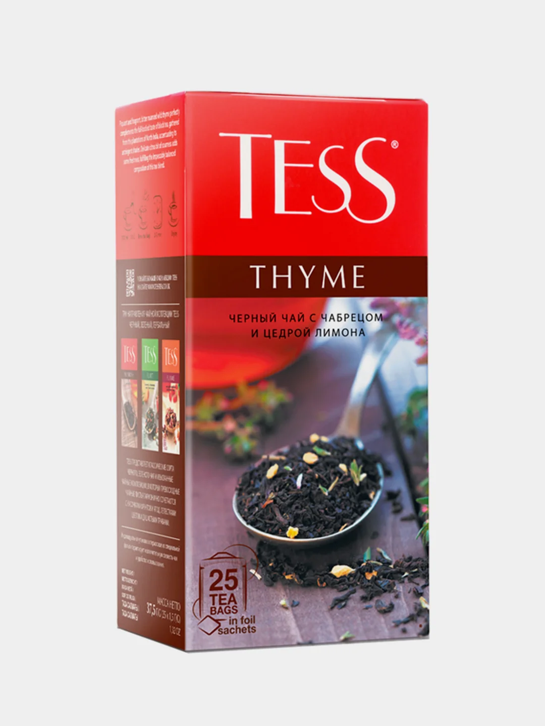 Чай в пакетиках Tess Тайм черный, 25 пак
