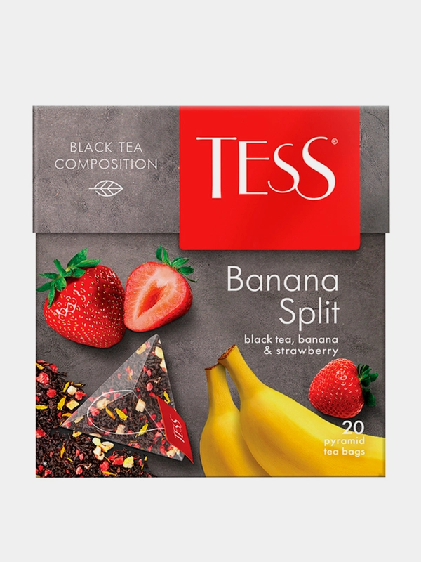 Чай в пирамидках Tess "Банана Сплит", черный, 20 пирамидок