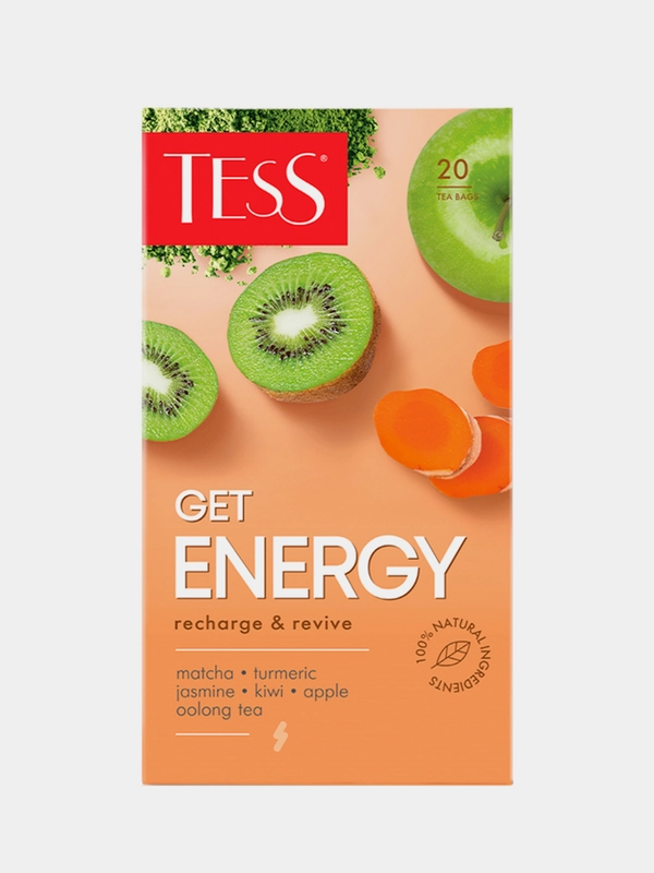 Чай оолонг Tess Get Energy, 20 пакетиков