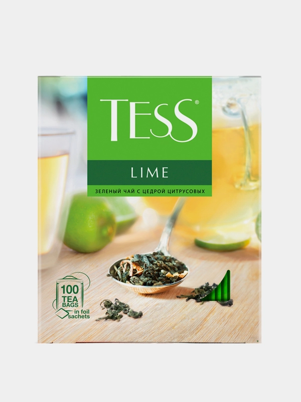 Чай в пакетиках Tess "Лайм", зеленый, 100 пакетиков
