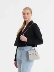 Серый металлик сумка кросс-боди женская