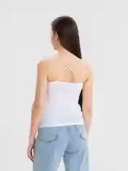 Белый топ с чашечками, PushUp, шелковистый