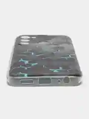 Бирюзовый чехол на Tecno Spark Go 2022/8C/9 / Текно Спарк Гоу 2022/8С/9 прозрачный, с рисунком