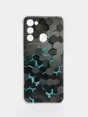 Бирюзовый чехол на Tecno Spark Go 2022/8C/9 / Текно Спарк Гоу 2022/8С/9 прозрачный, с рисунком