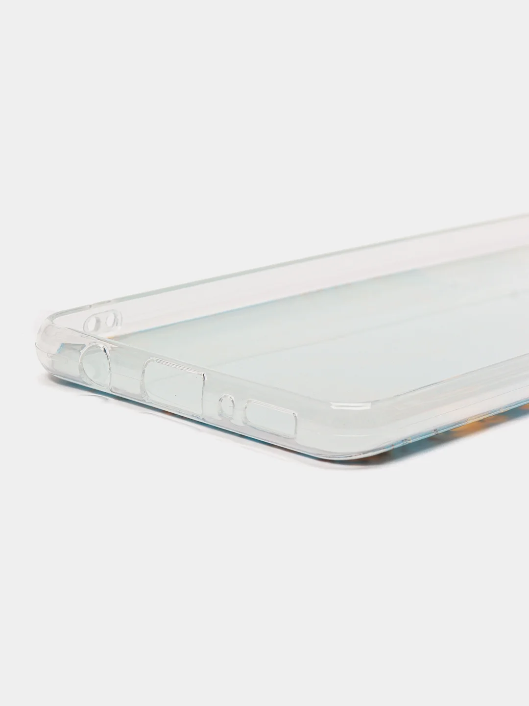 Светло-синий силиконовый чехол на Samsung Galaxy A31 / Самсунг А31 прозрачный с рисунком, защита камеры