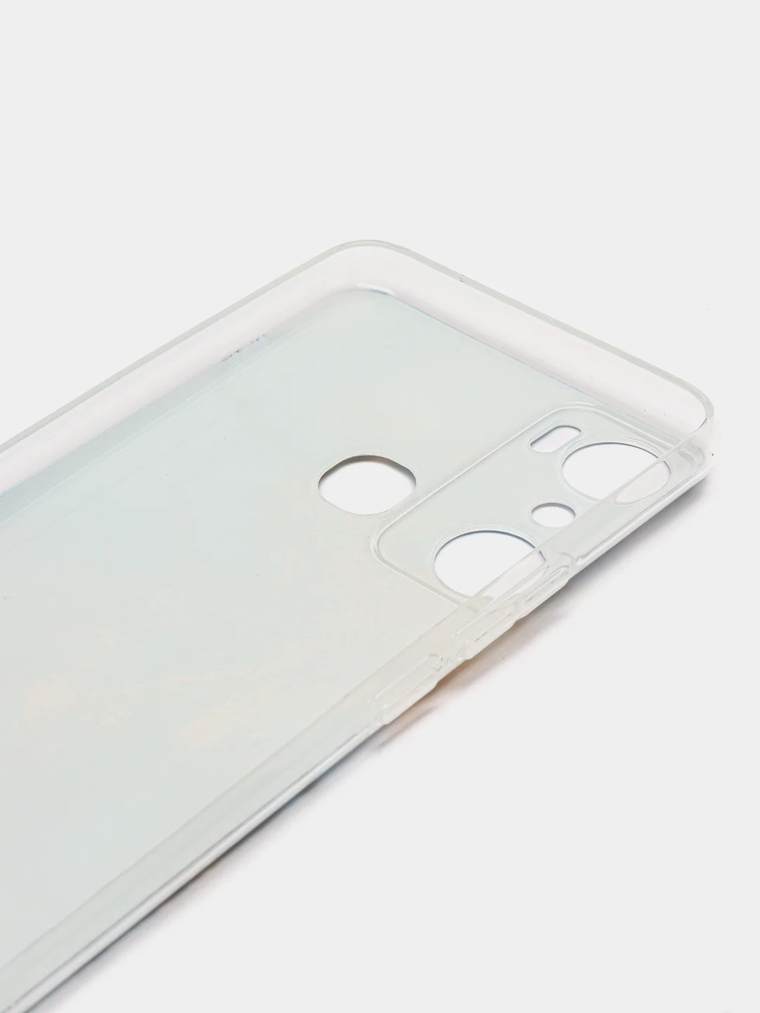 Голубой силиконовый чехол на Infinix HOT 20i / Инфиникс Хот 20i с рисунком, защита камеры