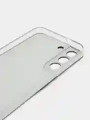Черный силиконовый чехол на Samsung Galaxy S22 / Самсунг S22 прозрачный с рисунком, защита камеры