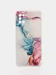 Ледяной силиконовый чехол на Samsung Galaxy A31 / Самсунг А31 прозрачный с рисунком, защита камеры