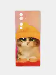 Желтый силиконовый чехол на Honor 70 / Хонор 70 прозрачный, с рисунком, защита камеры
