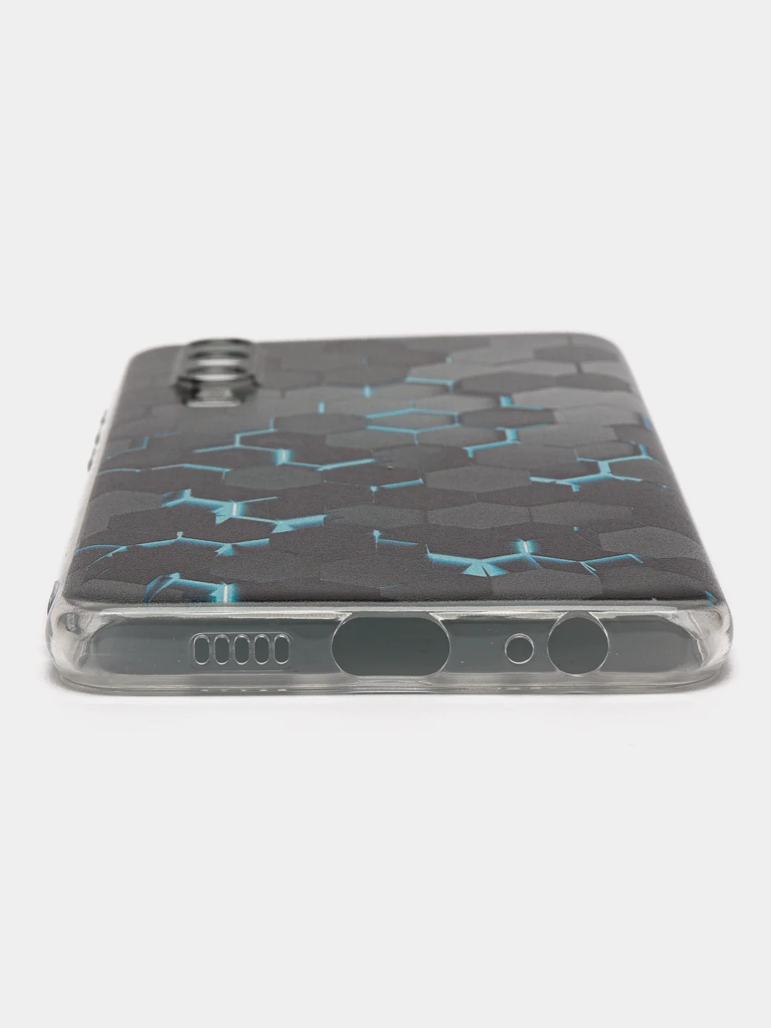Бирюзовый силиконовый чехол на Huawei P30 / Хуавей P30 прозрачный, с рисунком, защита камеры