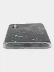 Бирюзовый силиконовый чехол на Huawei P30 / Хуавей P30 прозрачный, с рисунком, защита камеры