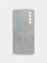 Светло-синий чехол силиконовый на Samsung Galaxy A23 / Самсунг А23 прозрачный с рисунком, защита камеры