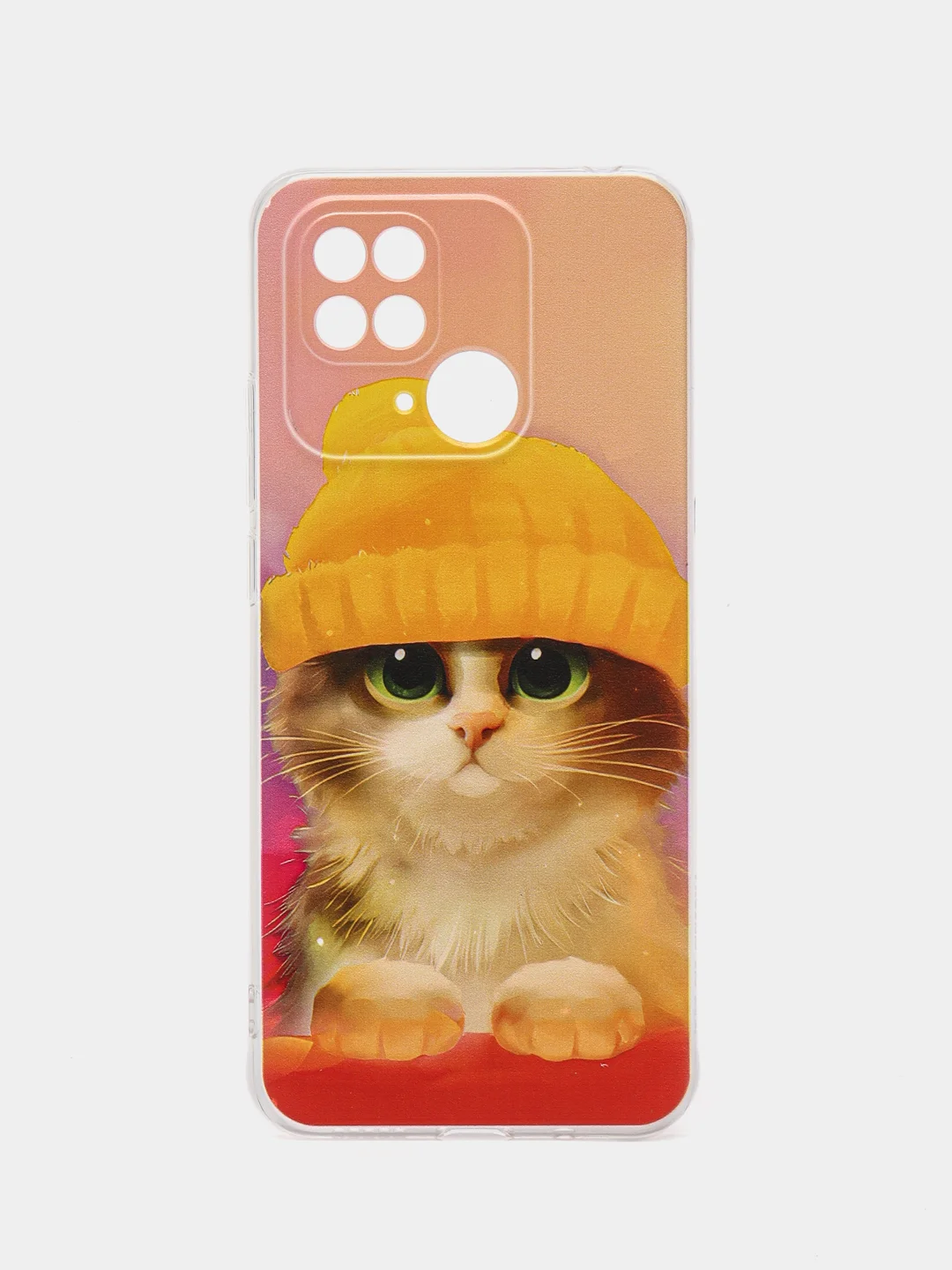 Желтый чехол на Xiaomi Redmi 10C / Сяоми Редми 10С прозрачный, с рисунком, защита камеры
