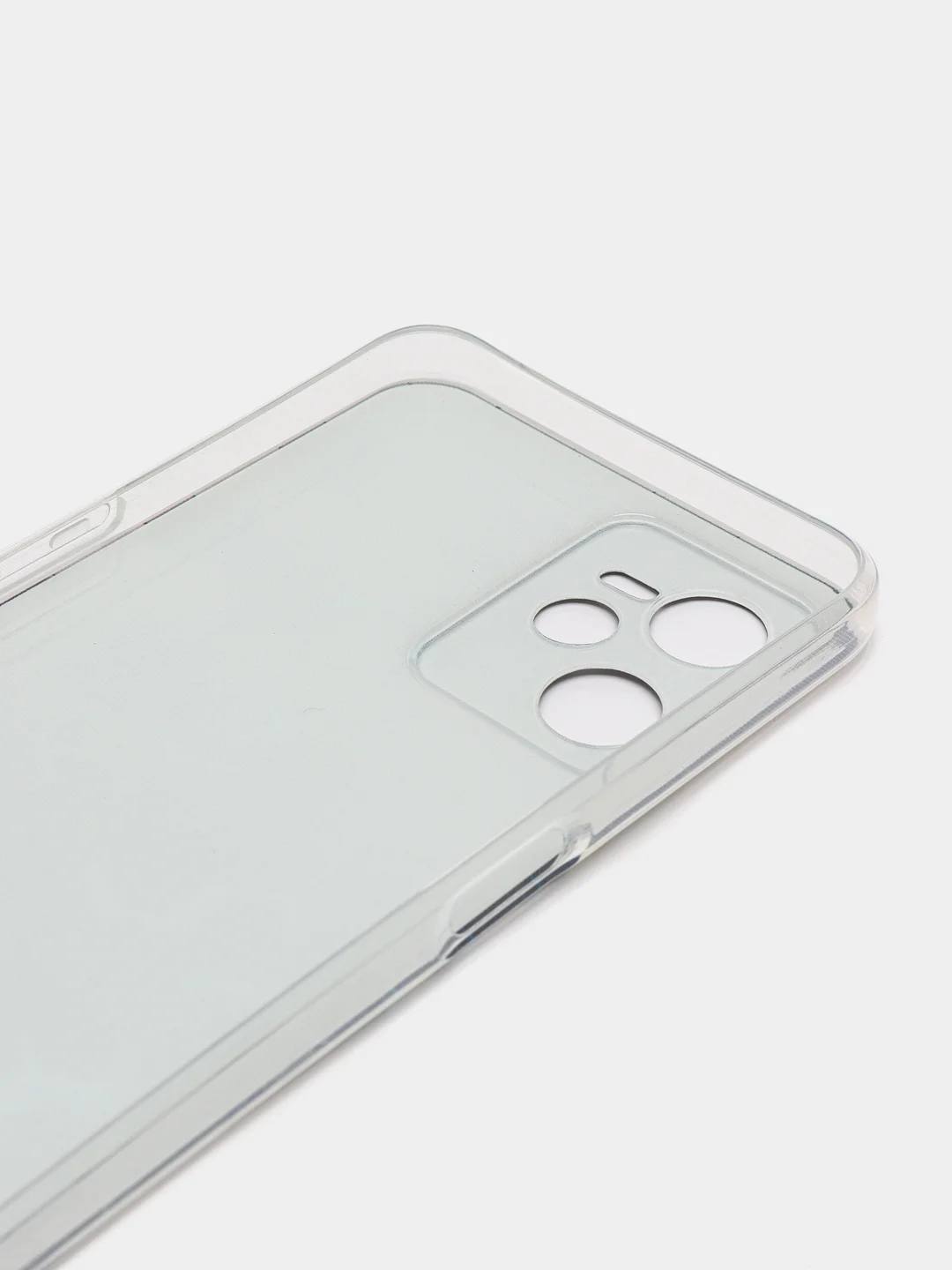 Бирюзовый силиконовый чехол на Realme C35 / Реалми С35 прозрачный, с рисунком, защита камеры