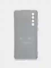 Черный силиконовый чехол на Huawei P30 / Хуавей P30 прозрачный, с рисунком, защита камеры
