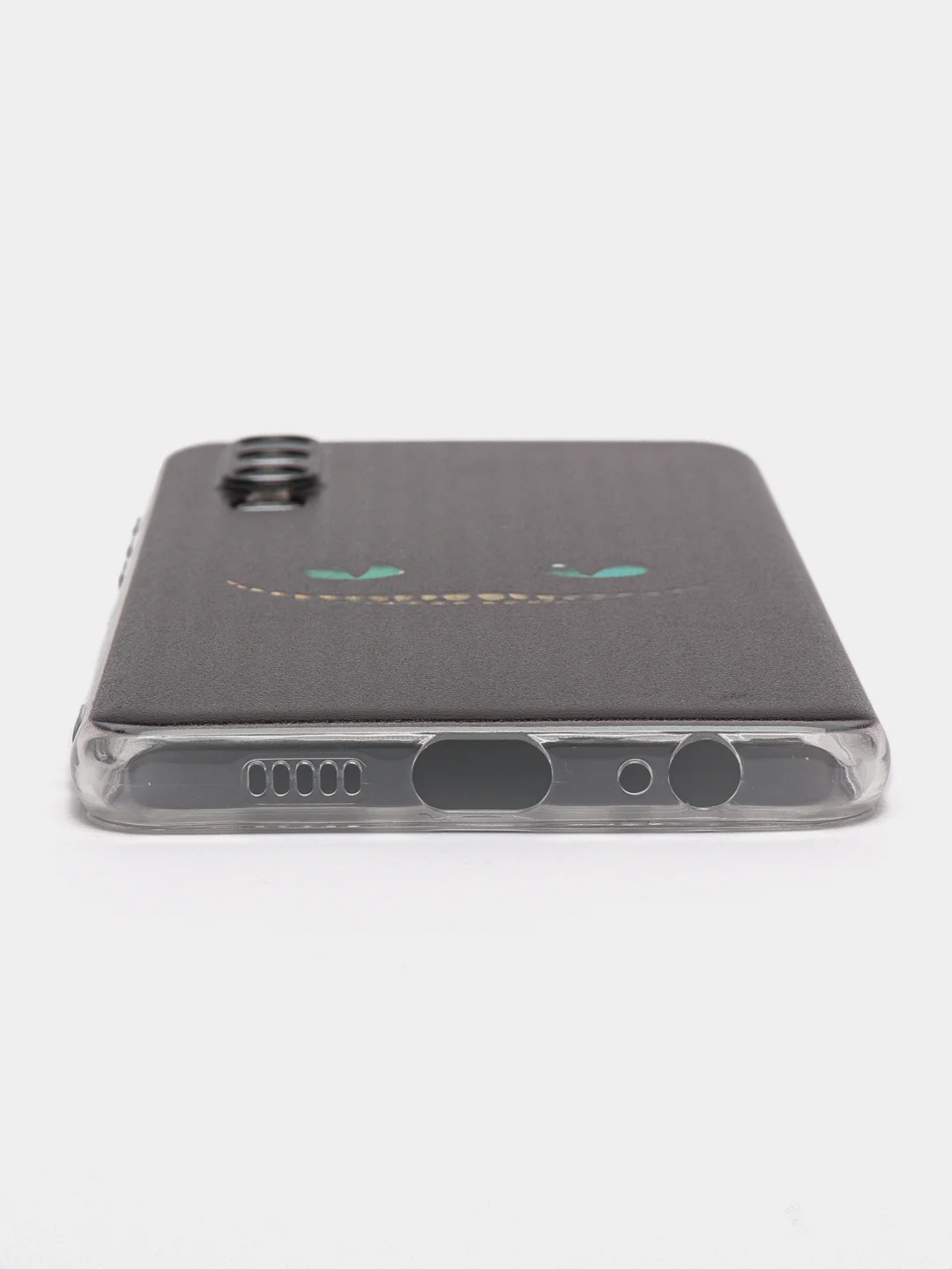 Черный силиконовый чехол на Huawei P30 / Хуавей P30 прозрачный, с рисунком, защита камеры
