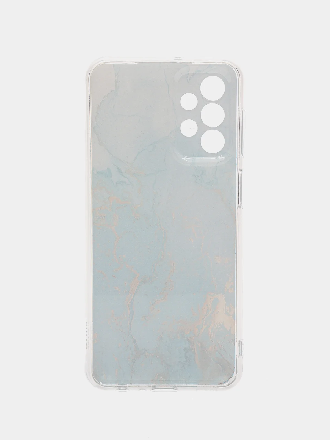 Голубой силиконовый чехол на Huawei P30 / Хуавей P30 прозрачный, с рисунком, защита камеры