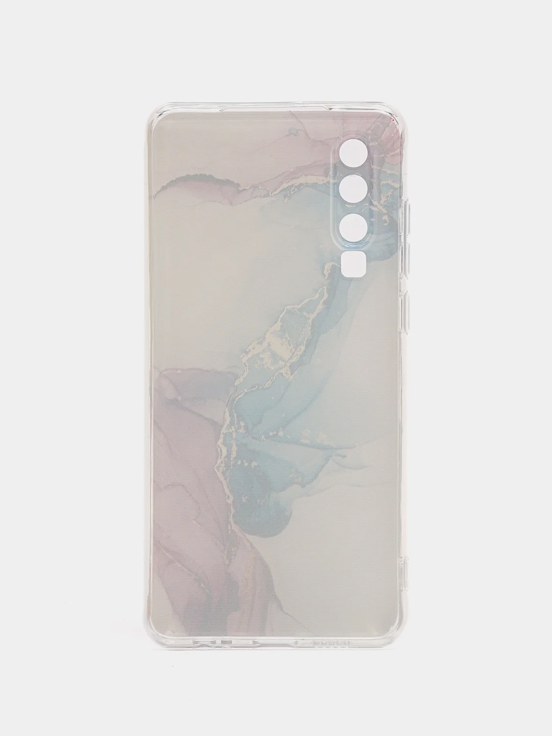 Ледяной силиконовый чехол на Huawei P30 / Хуавей P30 прозрачный, с рисунком, защита камеры