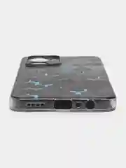 Бирюзовый силиконовый чехол на Realme C33 / Реалми С33 прозрачный, с рисунком, защита камеры