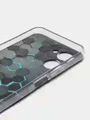 Бирюзовый силиконовый чехол на Realme C33 / Реалми С33 прозрачный, с рисунком, защита камеры