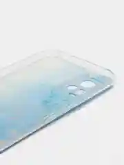 Светло-синий силиконовый чехол на Vivo V21e 4G / Виво V21e 4G прозрачный, с рисунком, защита камеры