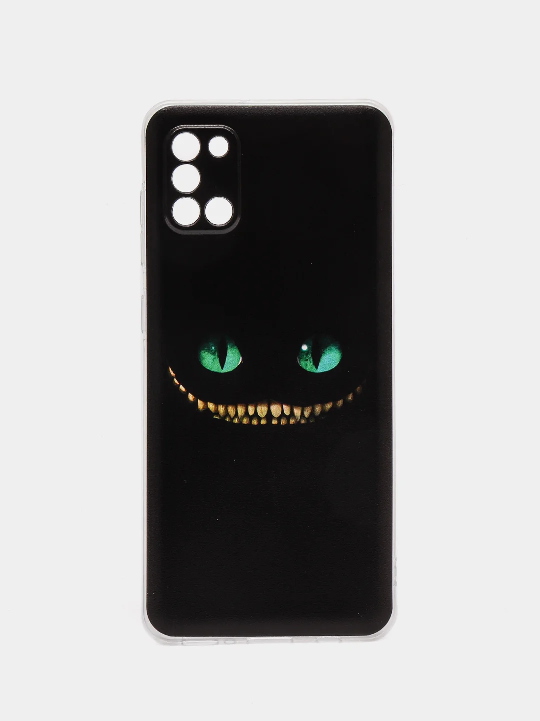 Черный силиконовый чехол на Samsung Galaxy A31 / Самсунг А31 прозрачный с рисунком, защита камеры