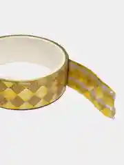 Горчичный скотч декоративный, глиттерный