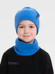 Индиго демисезонный комплект шапка и снуд . Весенняя шапка 4-9 лет