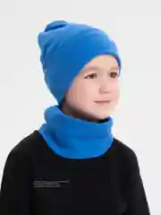 Индиго демисезонный комплект шапка и снуд . Весенняя шапка 4-9 лет