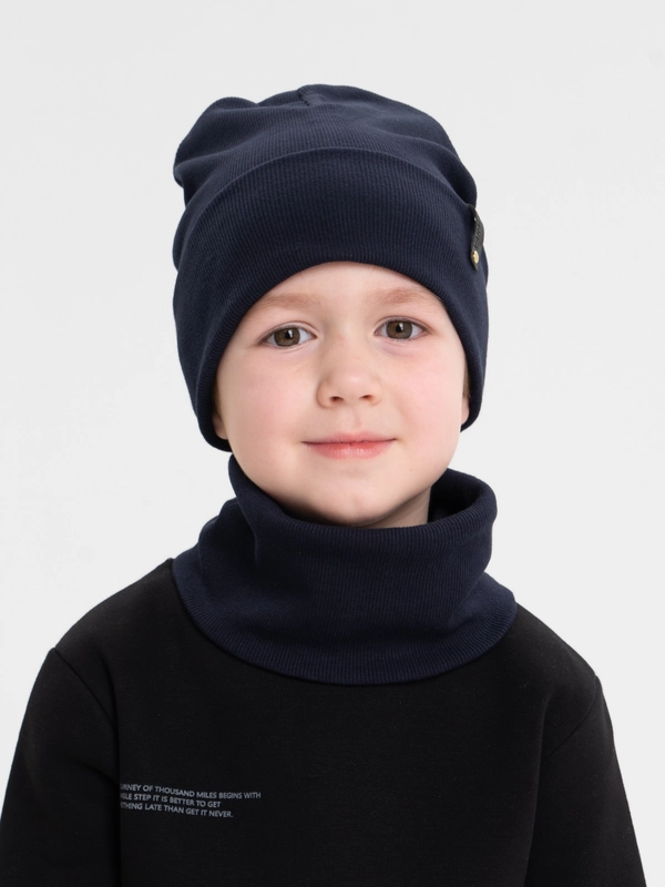 Демисезонный комплект шапка и снуд . Весенняя шапка 4-9 лет
