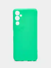 Бирюзовый чехол для Tecno Pova Neo 2 силиконовый, матовый, с защитой камеры