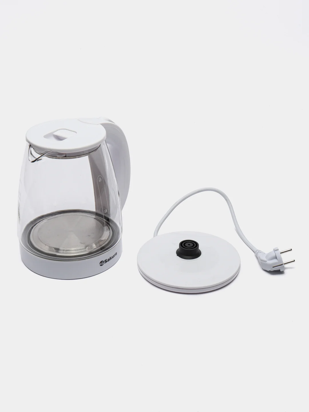 Чайник электрический Sakura SA-2734W, стеклянный, с точечной подсветкой, 1.8 л