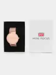 Золотой мужские наручные часы Mini Focus MF0176G с календарём, в подарочной упаковке