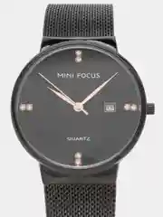 Черный женские наручные часы Mini Focus MF0181G с календарём, в подарочной упаковке