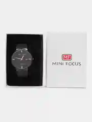 Черный женские наручные часы Mini Focus MF0181G с календарём, в подарочной упаковке