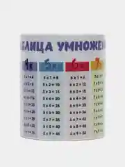 Белый кружка с принтом "Таблица умножения"