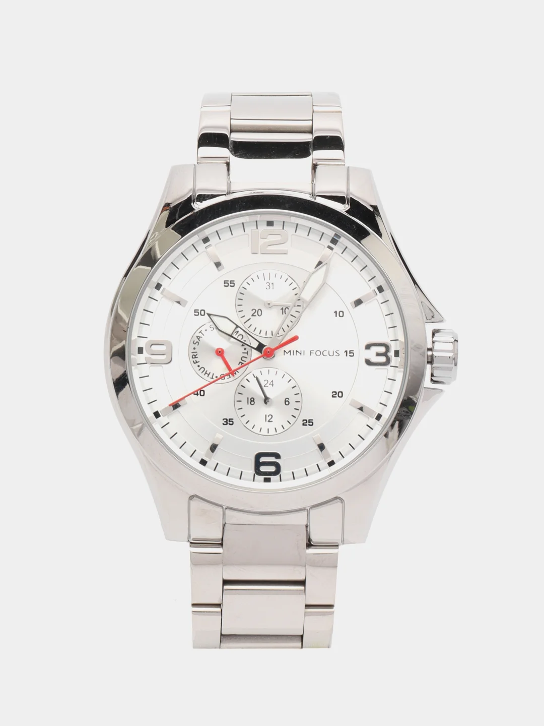 Серебряный мужские наручные часы Mini Focus MF0199G с хронографом, в подарочной упаковке