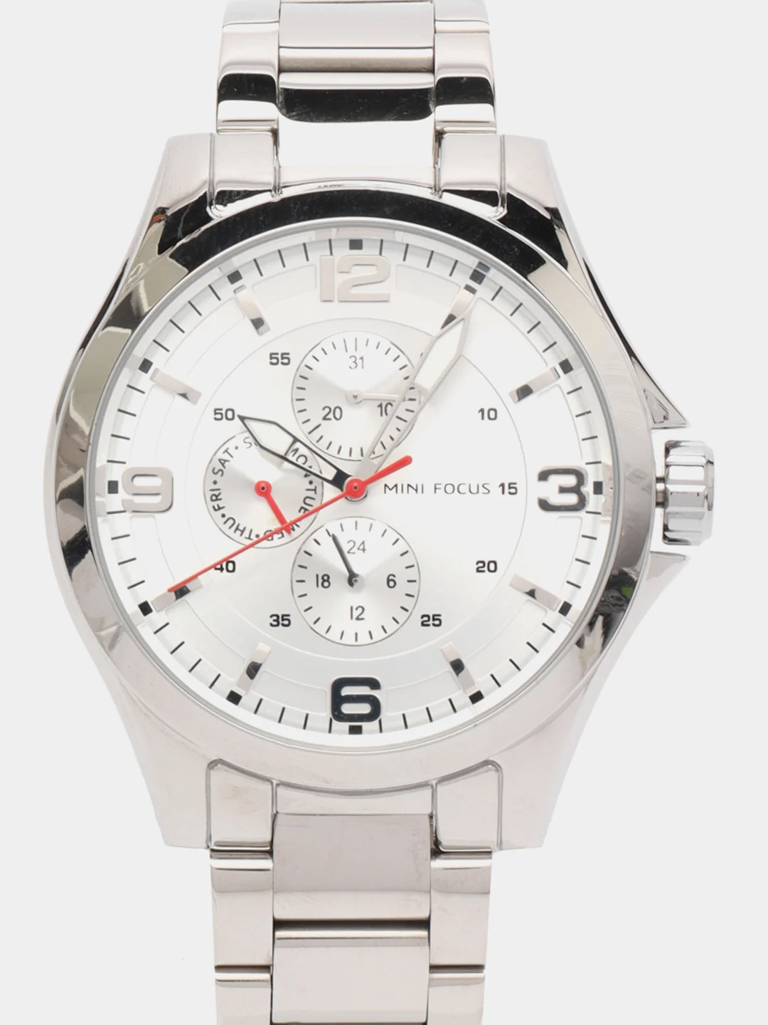 Серебряный мужские наручные часы Mini Focus MF0199G с хронографом, в подарочной упаковке