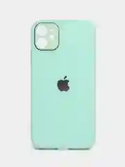 Бирюзовый чехол для айфон со стеклянной панелью iPhone 11, 12, 13, 14, Pro, 12 Pro Max, 14 Pro