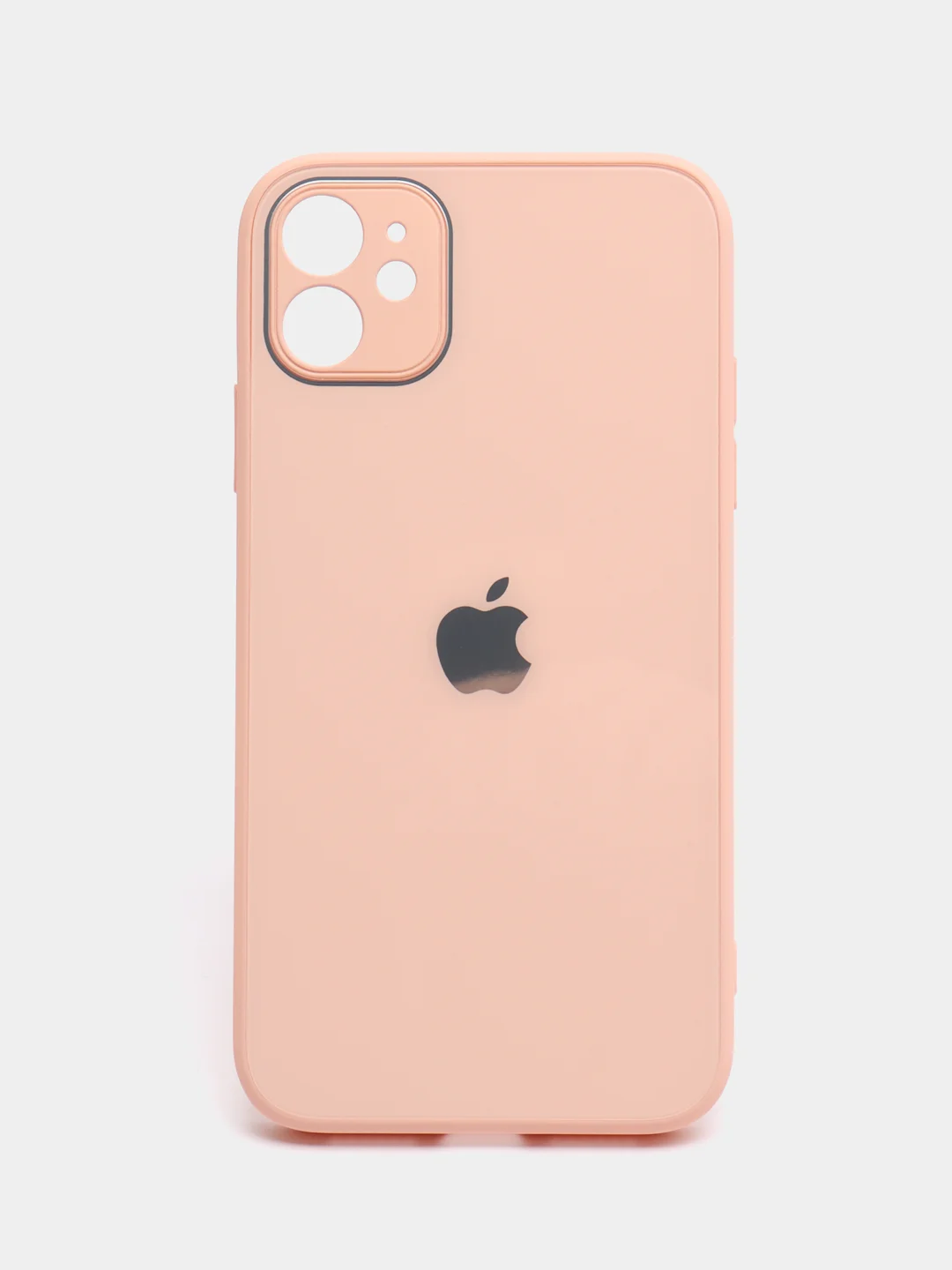 Розовый чехол для айфон со стеклянной панелью iPhone 11, 12, 13, 14, Pro, 12 Pro Max, 14 Pro